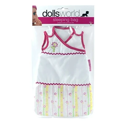 Image of DOLLSWORLD from Peterkin Doll&#039;s Sleeping bag with velcro fastening, suitable for Dolls up to 41cm (16&quot;) &amp; Accessories Ages 3+