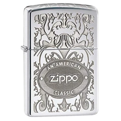 Image of Zippo Gleaming patina Regular Windproof Lighter High Polished Chrome