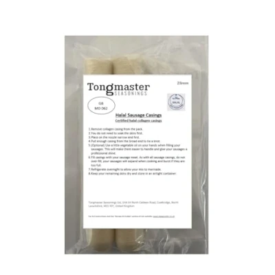 Image of 23mm Halal Collagen Edible Sausage Skins Casings 2 Pack 80ft Long Length (Each Will Fill Approximately 18lb/8kg)