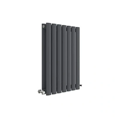 Image of Nuie HLA37D Revive Modern Home Wall Mount Designer Horizontal Double Panel Radiator, 600mm x 412mm 78mm, Anthracite