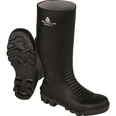 Image of DELTA PLUS Men&#039;s Bronze2 S5 SRA Safety Wellington Boots Industrial, Black, 6 UK