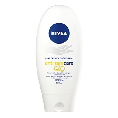 Image of Nivea Anti Age Q10 Hand Cream Pack of 4 (4 x 100 ml) Reduces Wrinkles and Prevents UV Related Spots