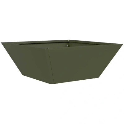 Image of vidaXL Metal Planter Olive green 40 x 15 cm Rectangular