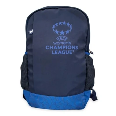 Image of UEFA Women&#039;s Champions League Backpack UWCL Officially Licensed Merchandise, Laptop Compartment, Mesh Bottle Holders, Durable Football Fan Travel Rucksack