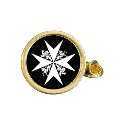 Image of St John Ambulance Symbol Gold Plated Domed Lapel Pin Badge in Bag