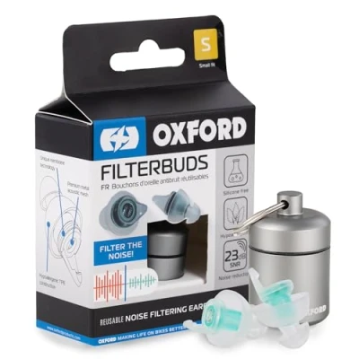 Image of Oxford FilterBuds Hypoallergenic Reusable Motorcycle Hearing Protection Earplugs Small fit