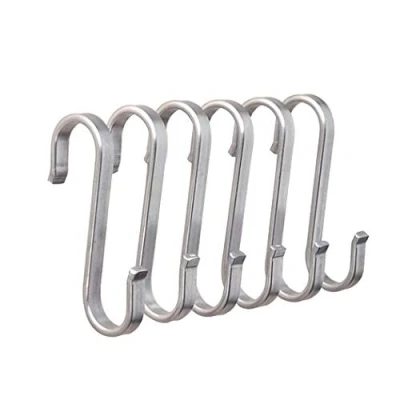 Image of Heavy Duty 304 Stainless Steel S Shaped Metal Hanging Hooks for Hanging, Kitchen Pot Pan Hanger Storage Rack Closet Type Hooks(10PCS)