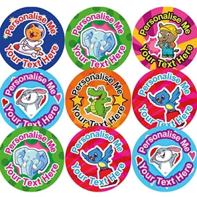 Image of 144 Personalised 30mm Animal Friends Reward Stickers for School Teachers, Parents and Nursery