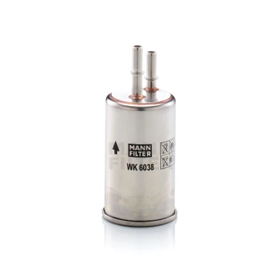 Image of 31355412, 31405750, 31430629, 32242190 Fuel Filter MANN WK 6038 In Line 8mm VOLVO: V40 Hatchback, XC60 I, S60 II