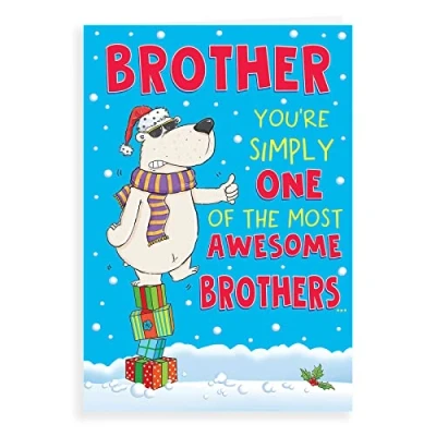 Image of Regal Publishing Humour Christmas Card Brother 9 x 6 inches