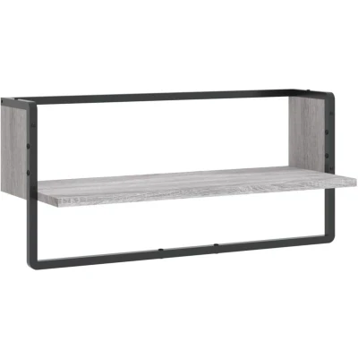 Image of vidaXL Wall Shelf with Bar Grey Sonoma 65x25x30 cm