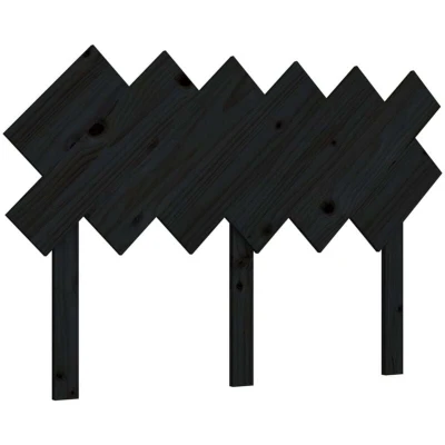 Image of vidaXL Bed Headboard Black 122.5x3x80.5 cm Solid Wood Pine