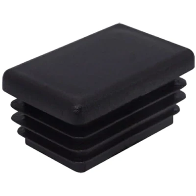 Image of SKIR&#039;CO (20 pcs) Rectangular Plastic Plugs 25 x 40 mm, Mat Tube End Caps, Rectangle Inserts, Fence Post Plugs, Black RAL 9005