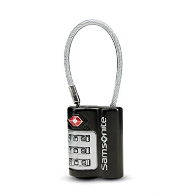Image of Samsonite Travel Sentry 3 dial Combination Cable Lock, Black, One Size, Lock