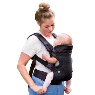 Image of Infantino Flip 4 in 1 Advanced Carrier with Washable bib Included Ergonomic Convertible Face and Out Front Back Carry Newborns Older Babies 8 32 lbs