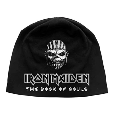 Image of Iron Maiden Beanie Hat Cap The Book Of Souls Official jersey print One Size