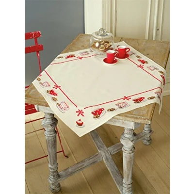 Image of Vervaco Counted Cross Stitch Tablecloth: Coffee Break, Other, NA, 80 x 80cm