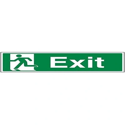 Image of V Safety Final Exit Man Left Sign 450mm x 150mm Self Adhesive Vinyl