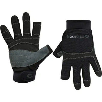 Image of Typhoon Colwyn Full Finger Sailing Gloves Black 310260 M