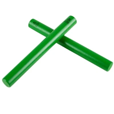 Image of A Star Green Wood Claves, 20cm 2Pcs/Pair Handheld Rhythm Sticks, Wooden Percussion Instrument