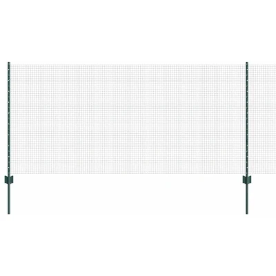 Image of vidaXL Welded Wire Fence with 11 U Posts Green 1x25 m Steel