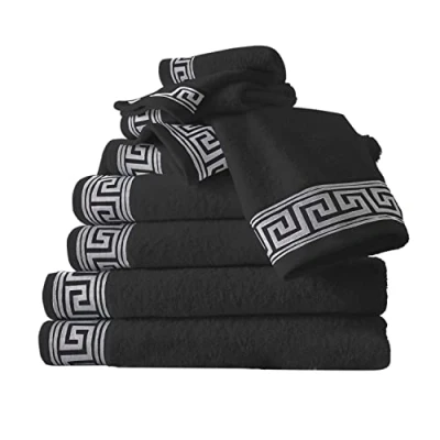 Image of GC GAVENO CAVAILIA Towel Bale Set 500 GSM 8 Piece 2 Hand + Bath 4 Face Family Pack Egyptian Cotton Charcoal