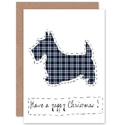 Image of Wee Blue Coo CHRISTMAS XMAS YAPPY SCOTTIE DOG NEW ART GREETINGS GIFT CARD
