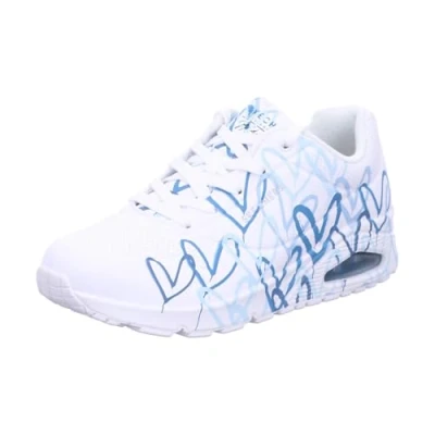 Image of Skechers UNO Trainers, Women&#039;s, Size: 4, White/blue High quality imitation leather