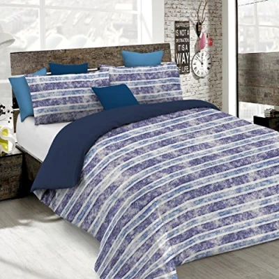 Image of Sogni e Capricci Fantasy Duvet Cover (Made in Italy), Microfiber, Jeans Stripes, double