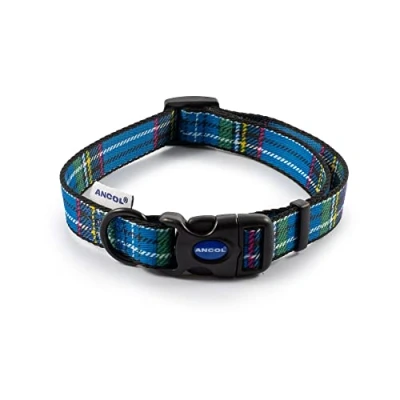 Image of Ancol Tartan Collar Blue 30 50cm