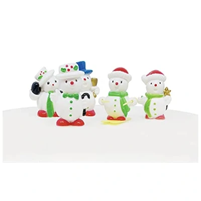Image of Anniversary House 5pcs Snowmen Plastic Cake Topper Picks Christmas Decorations, Xmas Toppers, Yule Log Decoration, Snowman Traditional Non Edible BX162 UK