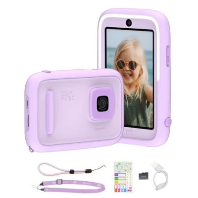 Image of myFirst Camera 50 New AI Editor for Kids&#039; Digital 20MP Photos 1080P Video, Front &amp; Selfie Lens Christmas Birthday Gifts Boys Girls Ages 4 15 Portable Travel (Purple)