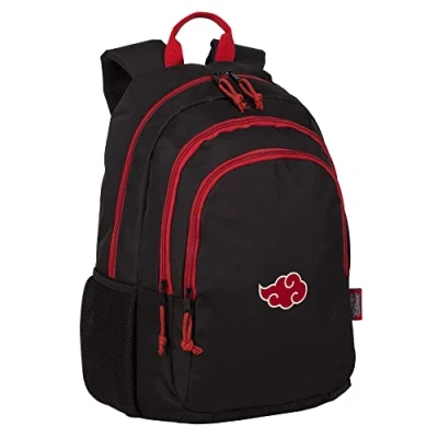 Image of NARUTO Cloud School Bag Double Compartment and Front Pocket Side Pockets Computer Holder Lined Interior Trolley Adaptable 19 x 31 42 cm Toybags