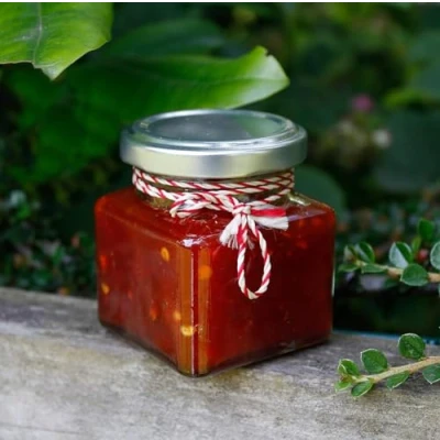 Image of Wares of Knutsford 100 X 130ml Small Square Glass Jam Jars with Silver twist off Lids