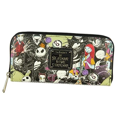 Image of The Nightmare Before Christmas Allover Print Character Zip Around Wallet