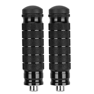 Image of 2Pcs Universal M8 Motorcycle Footrests,CNC Black Rear Footrests Non Slip Foot Rest Pegs Pedals
