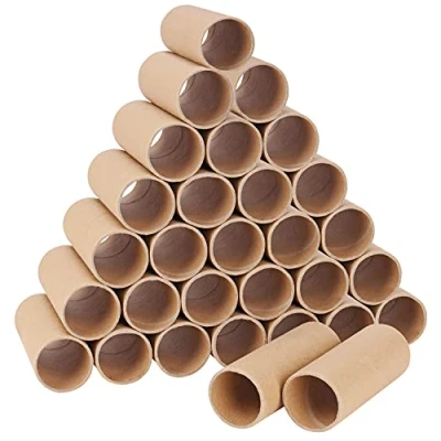Image of Handi Stitch Pack of 30 Brown Kraft Cardboard Tubes Round Paper Craft Rolls Toilet Roll Size Crafting DIY Tube for Art &amp; Crafts 10.4 x 4 cm (4.09 1.57 in)