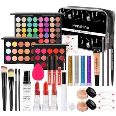 Image of Professional All in one Makeup Set, Fenshine Cosmetic Make Up Starter Kit With Storage Bag Portable Travel Palette Eyeshadow Foundation Lip Gloss for Teenage &amp; Adults (30PCS)