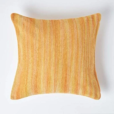 Image of HOMESCAPES Cotton Chenille Tie and Dye Cushion Cover Rust 60 x cm or 24 inches