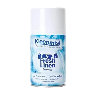 Image of KleenMist Aerosol Air Freshener Refill 270 mL Pack of 12 (Fresh Linen)