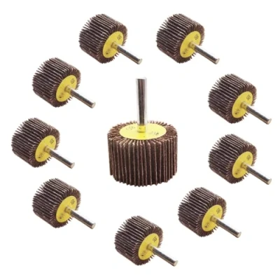 Image of FEIHU 50x25x6mm Flap Wheels,80 Grit.1/4&quot; Shank Diameter for Removing Rust, Deburring, Grinding Polishing Flat. Disc Abrasive Sanding Pads Drills 6mm （10 Pack）