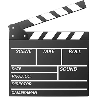 Image of Wooden Clapboard,Movie/Film/TV Clapper Hollywood Action! Style Clapboard Prop,Hollywood Board Film Movie Accessory with Black