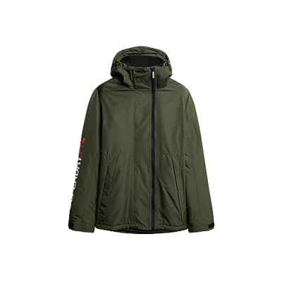 Image of Superdry Men&#039;s Hooded Yachter Windbreaker JKT Jacket, Dark Moss Green, L