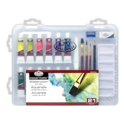 Image of Royal &amp; Langnickel Essentials Clear View Small Case Watercolour Art Set