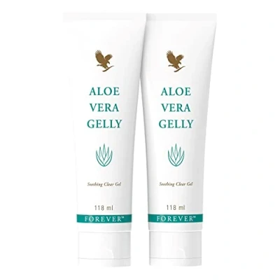 Image of Forever Living Products Aloe Vera Gelly, 118ml, Lubricates sensitive skin, stain free, perfect after sun care, Vegan friendly, Gluten free. (bundle of 2)