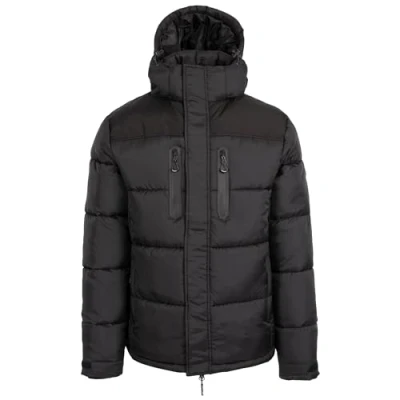 Image of Trespass Mens Padded Jacket Full Zip Hooded Contrast Panels Casual Parkstone