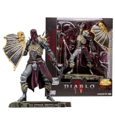 Image of McFarlane Toys Diablo IV Bone Spirit Necromancer 1:12 Scale Posed Figure with Interchangeable Head, 2 Weapons, Shield, Display Base, and Mystery Weapon Summon Vengeful Hordes
