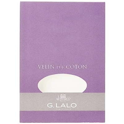 Image of Clairefontaine Ref 11000L G. Lalo Paper Pad (Pack of 40 Sheets) A4 (210 x 297mm) in Size, 125gsm, Pure Cotton Vellum, Smooth &amp; Grain Free, PEFC Certified Cream