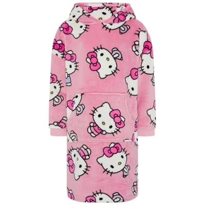Image of Hello Kitty Oversized Wearable Blanket Hoodie 4 6 Years 116cm Pink