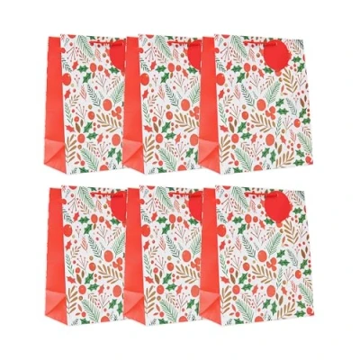 Image of UK Greetings Multipack of 6 Large Bags Festive Berries Design
